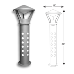 IL-177 TDI Gate Light (Holder E-27) Bollard (39″)